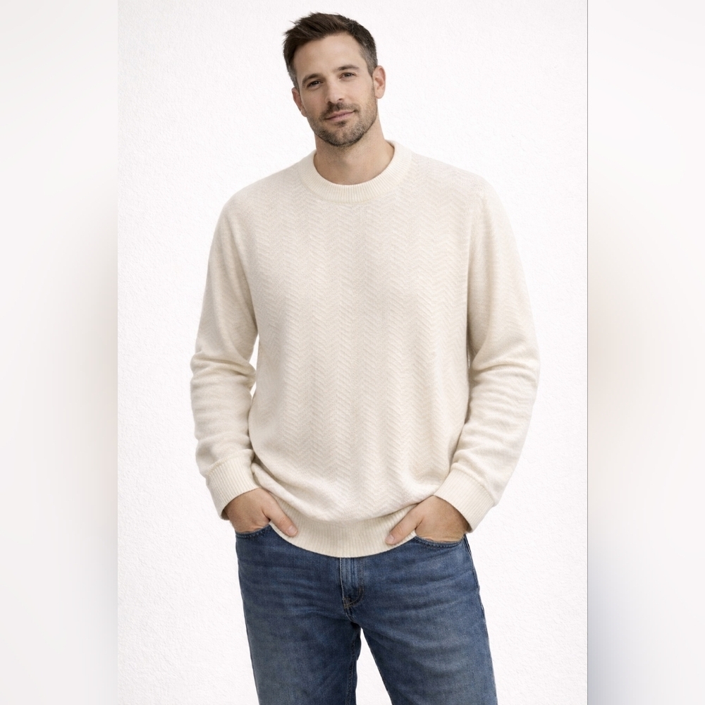 NWT Murano Soft Luxury Lightweight  Cream Knit Pullover - Men's Size XXL